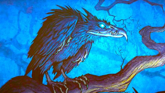 Vaesen free Halloween - Free League art of a monstrous crow