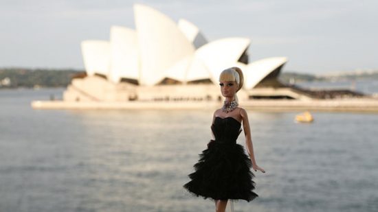 Vintage Barbies - photo of Stefano Canturi Barbie outside Sydney Opera House