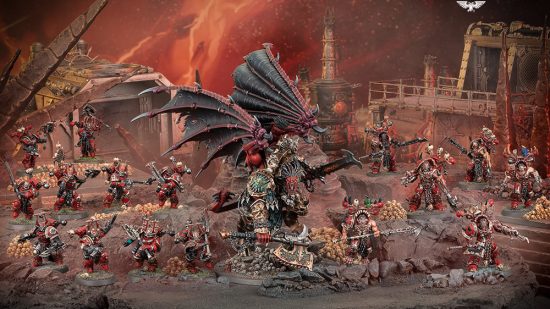 Warhammer 40k Battleforce 2023 - World Eaters, ten khorne berzerkers, six exalted eightbound, led by Daemon Primarch Angron