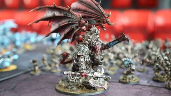 A model of Angron, Daemon Primarch of the World Eaters, at the London GT Warhammer 40k tournament