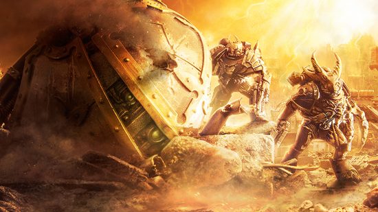 Warhammer 40k Word Bearers guide - Games Workshop artwork showing the Gal Vorbak in battle during the Horus Heresy