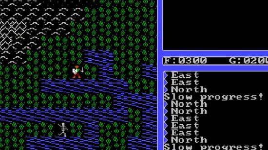 Best CRPGs guide - game screenshot from Ultima IV showing the character exploring the world using the text based interface