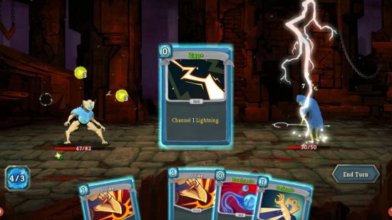 Gameplay screenshot from Slay the Spire, one of the best card games on PC