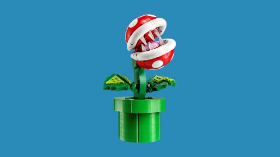 Best Lego flowers: the Piranha Plant. Image shows the snappy rascal in its pipe.