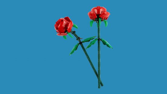 Best Lego flowers: Roses. Image shows two roses made of Lego.