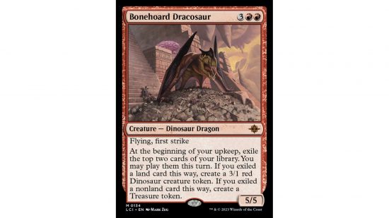The MTG dinosaur card Bonehoard Dracosaur