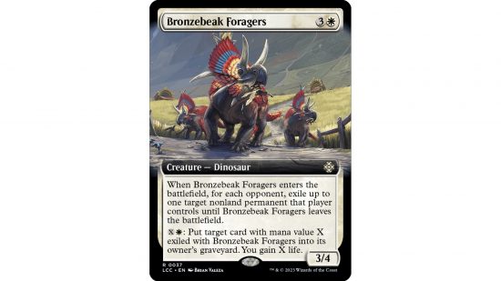 The MTG dinosaur card Bronzebeak Foragers