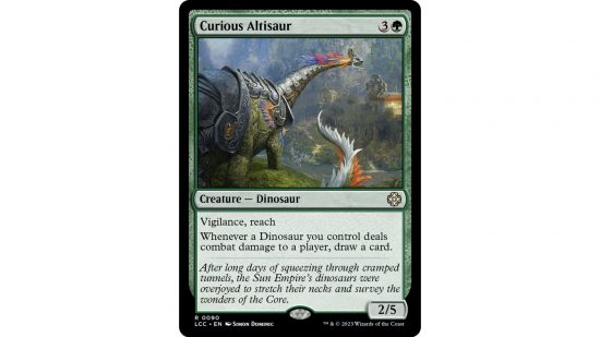 The MTG dinosaur card Curious Altisaur