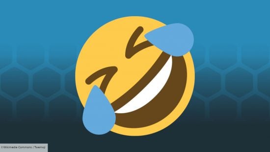 Best Truth or Dare questions guide - Wargamer image with a blue hex background, showing a crying laughing face emoji