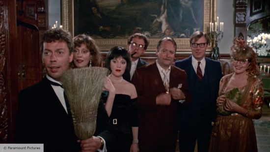 Image of the cast of Clue, one of the best board game movies