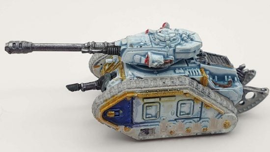 Build and paint Legions Imperialis - a Solar Auxilia Leman Russ tank , weathered with thinned acrylic paint
