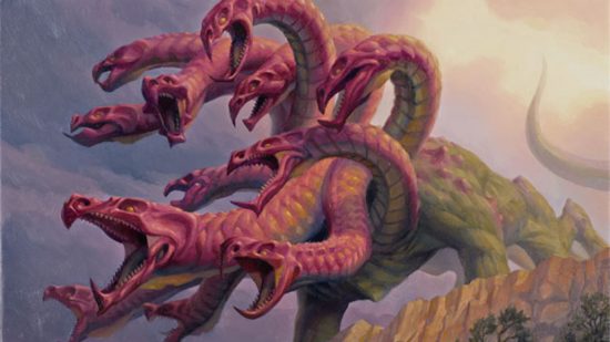 DnD monster - a strange pink skinned hydra