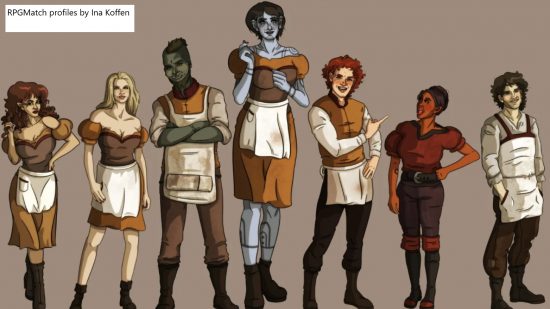 DnD Tinder - a range of humanoids with different races