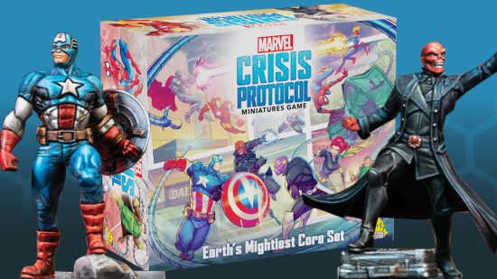 Marvel Crisis Protocol - the core set box with captain america and the red skull
