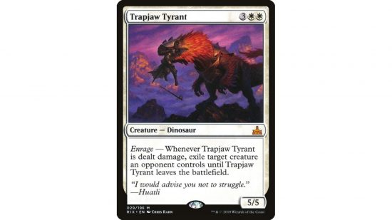 MTG dinosaur card Trapjaw Tyrant