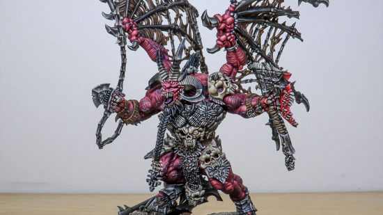 A model painted by pro Warhammer painting service Siege Studios - Skarbrand, fallen greater daemon of Khorne