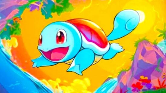 Pokemon TCG card promo art of Squirtle