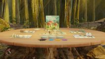 Undergrove - a table with a board game an components on it.