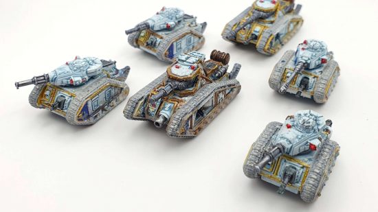 Warhammer 2023 retrospective - six tiny Legions Imperialis tanks