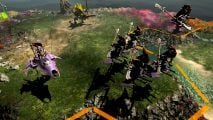Warhammer 40k Gladius Drukhari DLC release - official Slitherine screenshot showing a Drukhari Venom and Hellions units in game