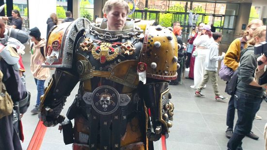 The cosplayer Fightin' Fistin Jonson appears at Warhammer Fest