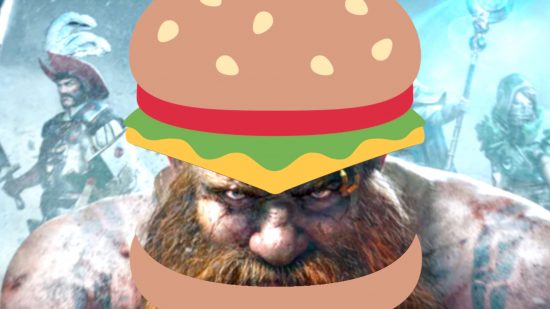 Warhammer Chaosbane, the Warhammer answer to Diablo, is cheaper than a big mac - a ed-haired, bearded man, is the filling in an emoji burger