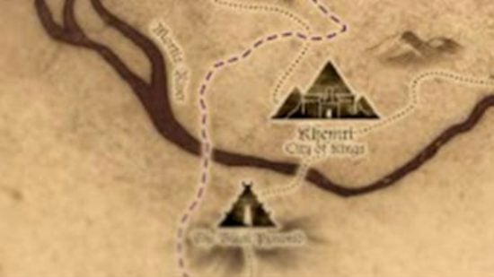 Warhammer Nagash guide - Games Workshop image showing a map of Khemri, and the position of the Black Pyramid