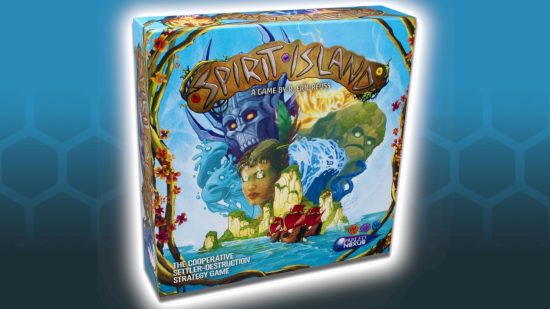 Best board games for couples guide - Spirit Island photo showing the main box art with island, ships, and spirits