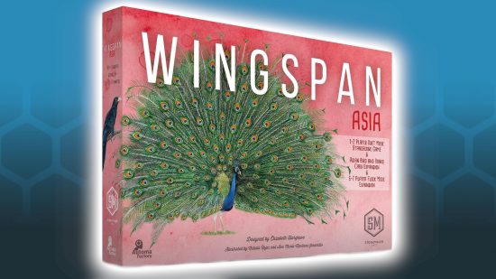 Best board games for couples guide - Wingspan Asia photo showing box art with a peacock on