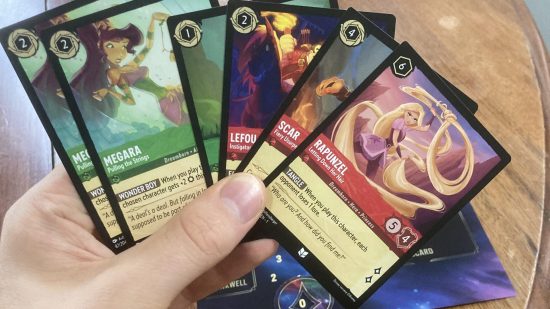 Best tabletop games of the year - a hand of Lorcana cards