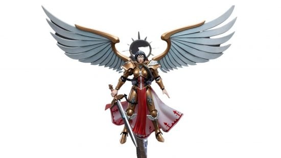 Best Warhammer 40k action figures guide - sales photo showing the JoyToy Celestine, The Living Saint action figure on a white background