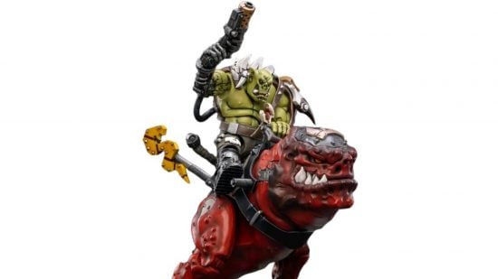 Best Warhammer 40k action figures guide - sales photo showing the JoyToy Ork Nob on Smasha-Squig action figure