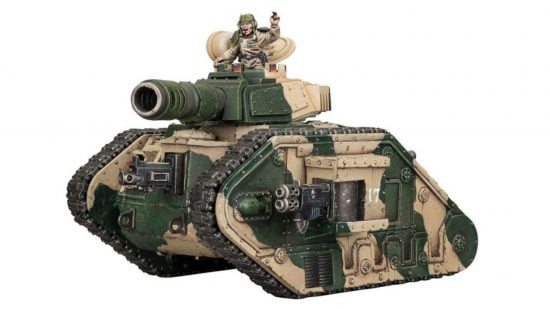 Best Warhammer 40k tanks guide - Games Workshop sales photo showing a painted Leman Russ Battle Tank model