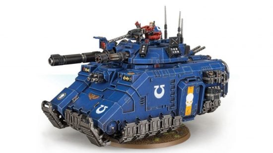 Best Warhammer 40k tanks guide - Games Workshop sales photo showing a painted Space Marine Repulsor Executioner model