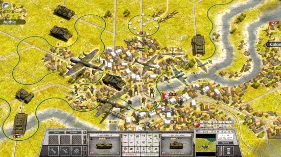 Best WW2 games guide - Order of Battle WW2 screenshot showing units converging on a city on the map