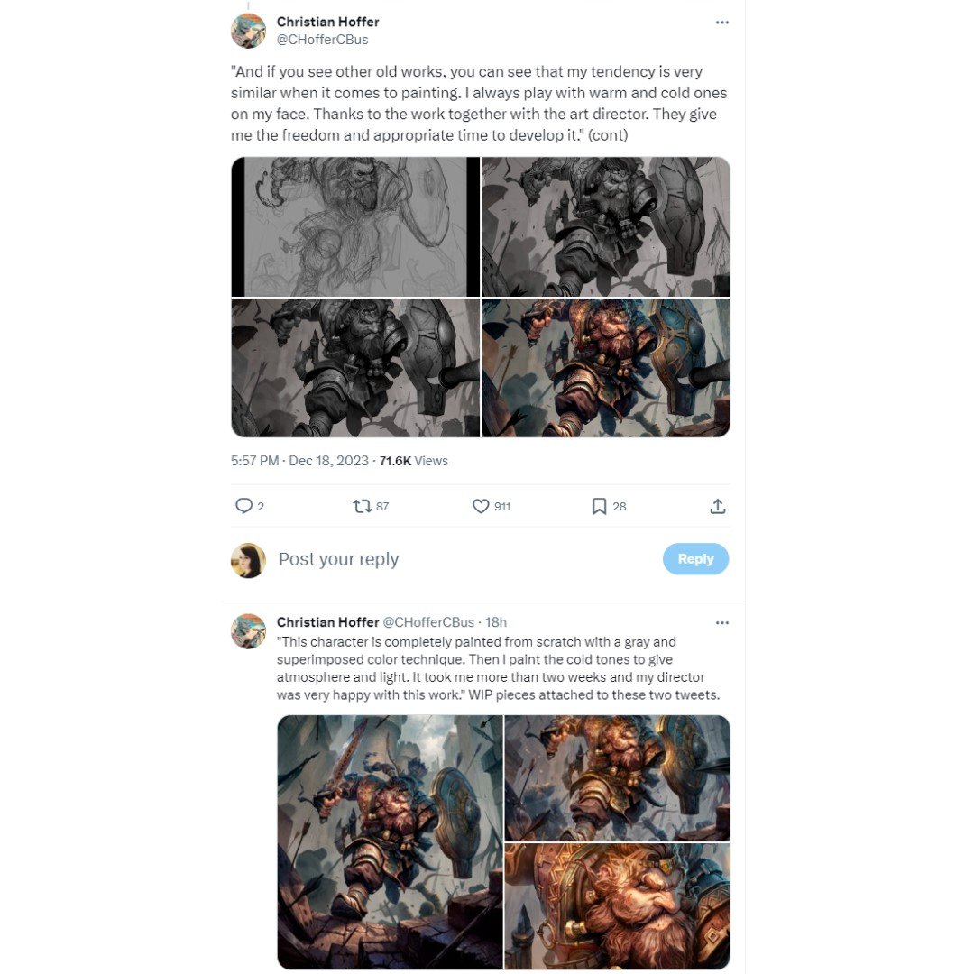 DnD AI art accusation tweet from Christian Hoffer