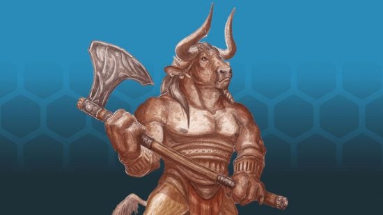 Wizards of the Coast art of a Minotaur, one of the DnD races