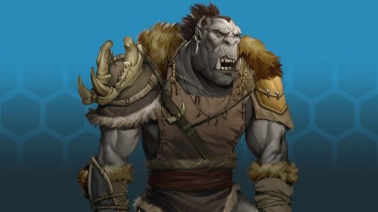 Wizards of the Coast art of an Orc 5e, one of the DnD races