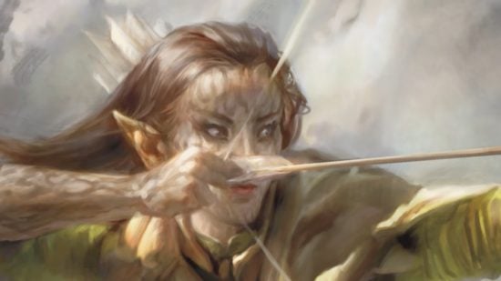 DnD Rogue 5e - Wizards of the Coast art of an Elf firing a bow
