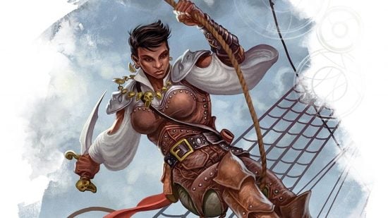 Wizards of the Coast art of a Swashbuckler DnD Rogue 5e