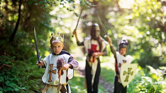 How science proved DnD doesn't harm your kids - stock image of children in medieval knight outfits