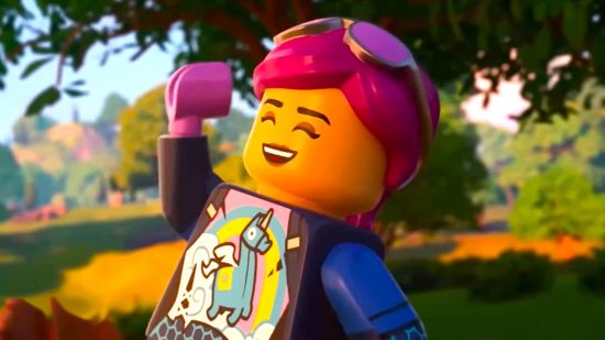 Lego Fortnite trailer image of a female character