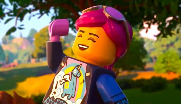 Lego Fortnite trailer image of a female character