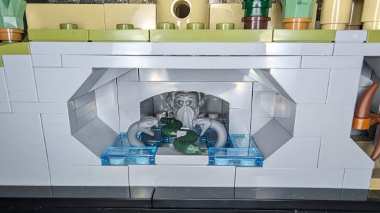 Lego Hogwarts Castle & Grounds review image showing the Lego Chamber of Secrets underneath.
