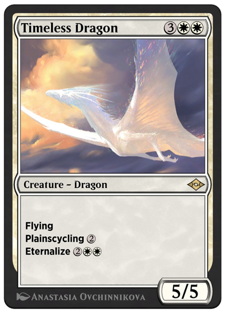 Timeless Dragon, a card from Wizards of the Coast to promote its new MTG Arena format
