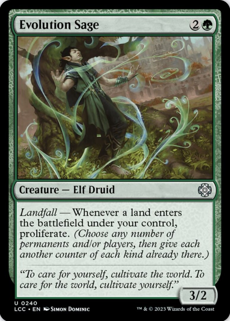 MTG proliferate card, Evolution Sage (image by Wizards of the Coast)
