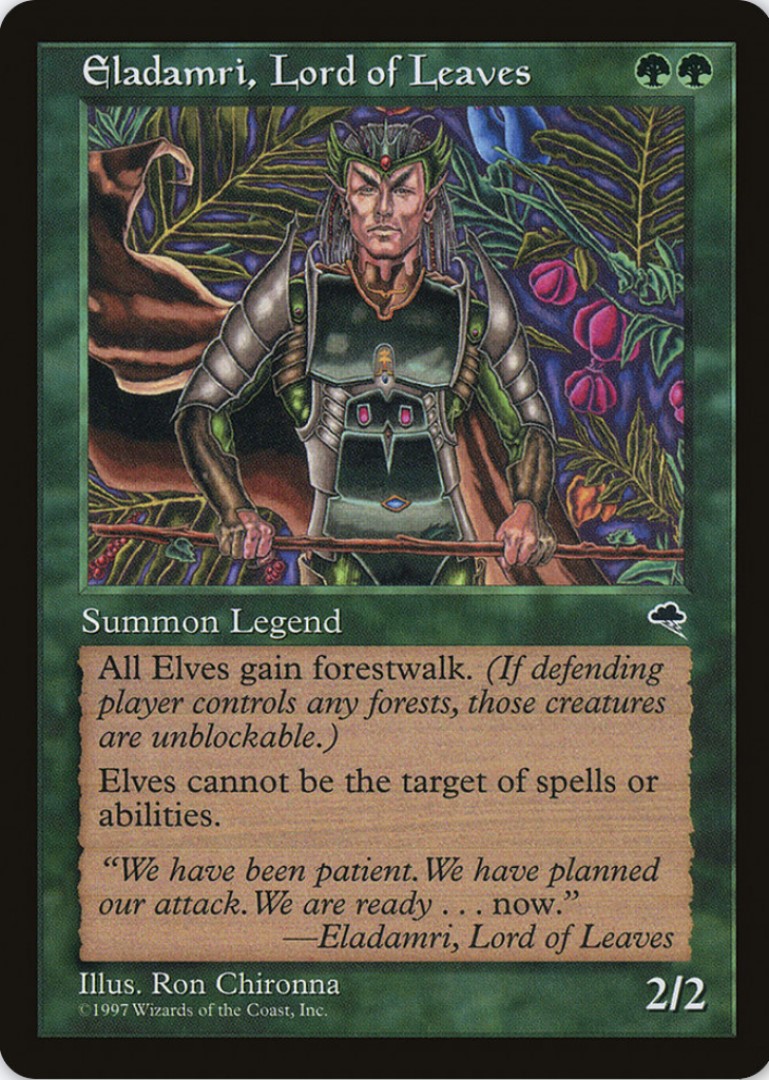 MTG shroud card, Eladamri, Lord of Leaves