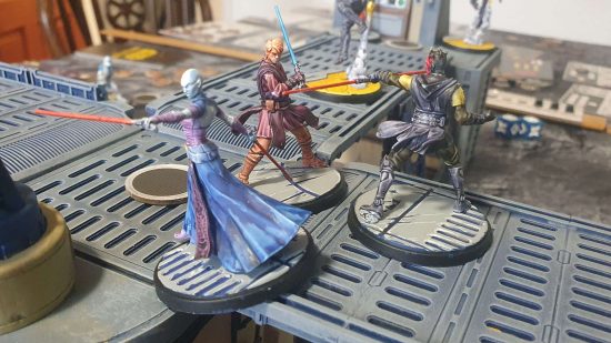Wargamer team's games of the year - Wargamer photo showing three Star Wars Shatterpoint minis in combat on terrain