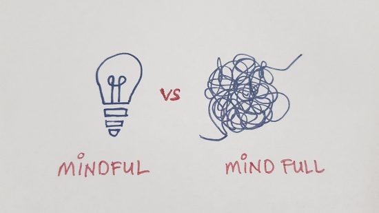 Losing at Warhammer 40k - stock photo showing images representing mindfulness versus "mind full" - a light bulb and a chaotic scribble