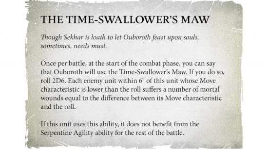 Age of Sigmar Soulblight Gravelords sekhar ability Time Swalloers Maw
